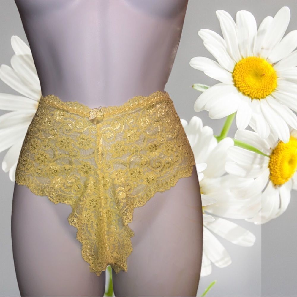 Jolie Sexy yellow sheer lace pantie…Nwot